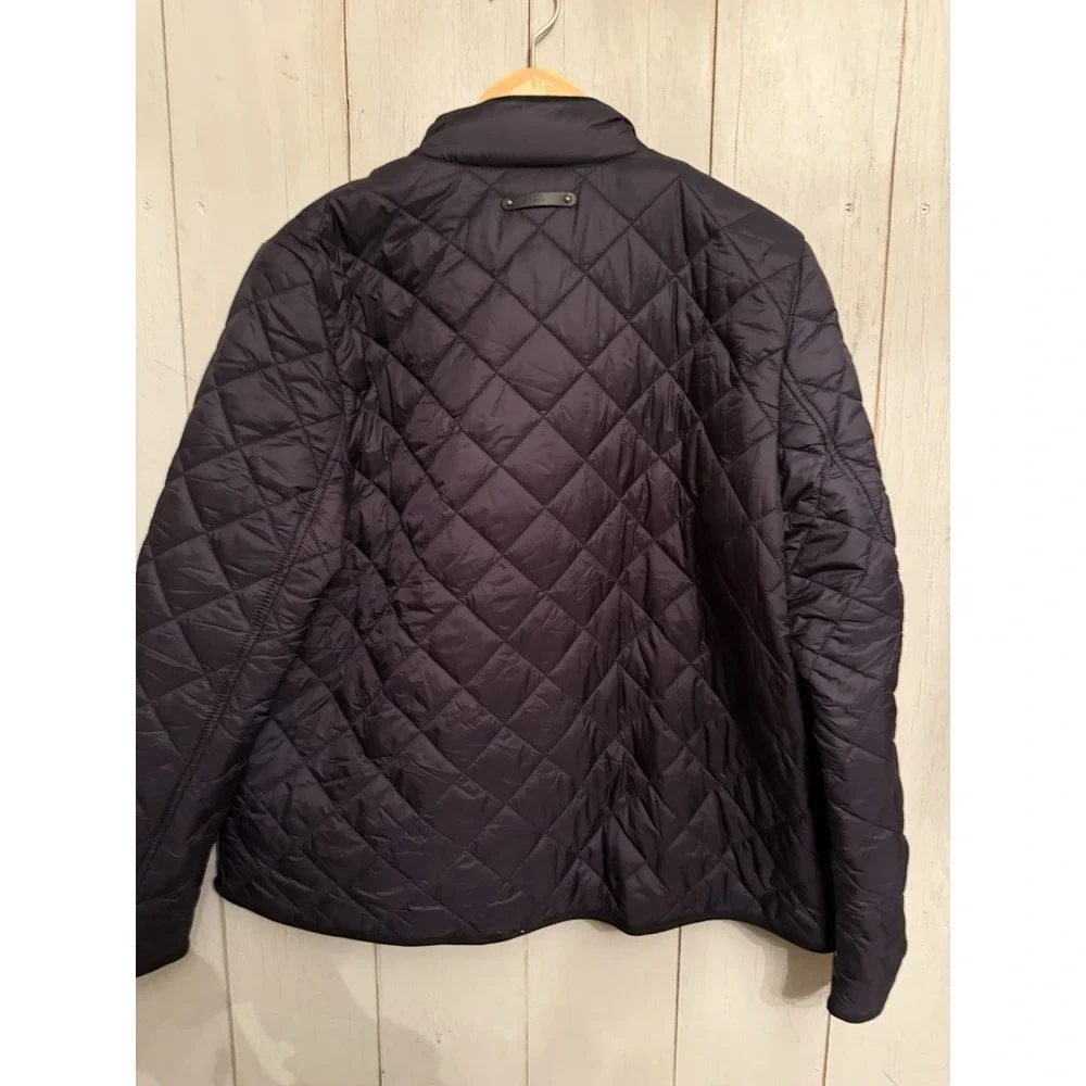 Lauren‎ Ralph Lauren Women's Quilted Black Snap Jacket Crest Logo L  Black Label